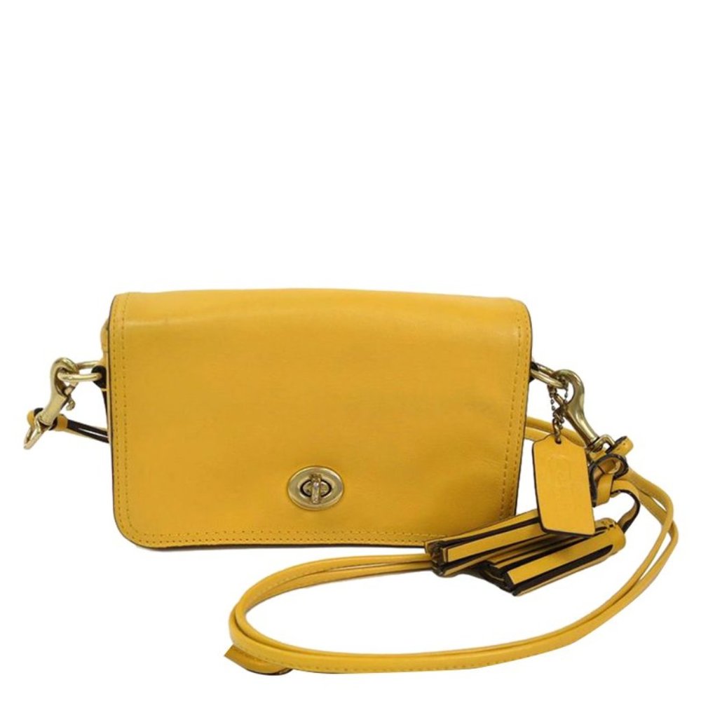 Coach Yellow Leather Legacy Penny Shoulder Bag